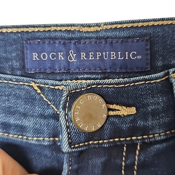 Rock & Republic Darkwash Berlin Skinny Jeans Womens Size 4M Stretch Jean - Picture 2 of 7
